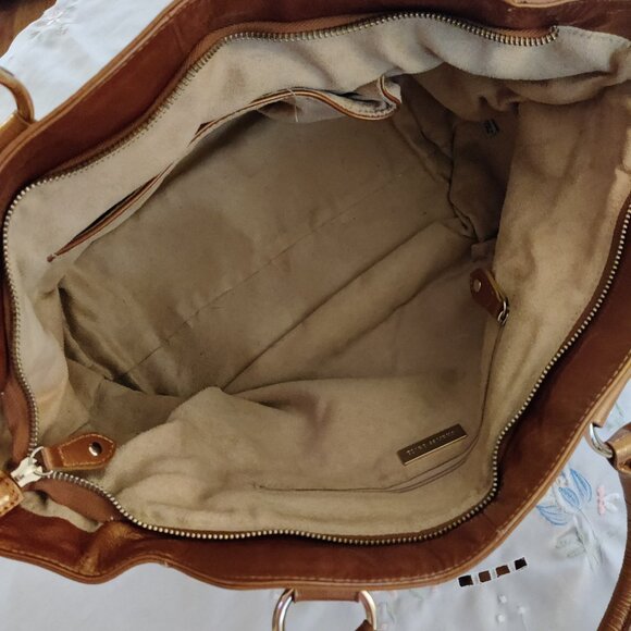 Charles David Crinkle Leather Shoulder Bag/Satchel in Golden Bronze - Picture 6 of 10